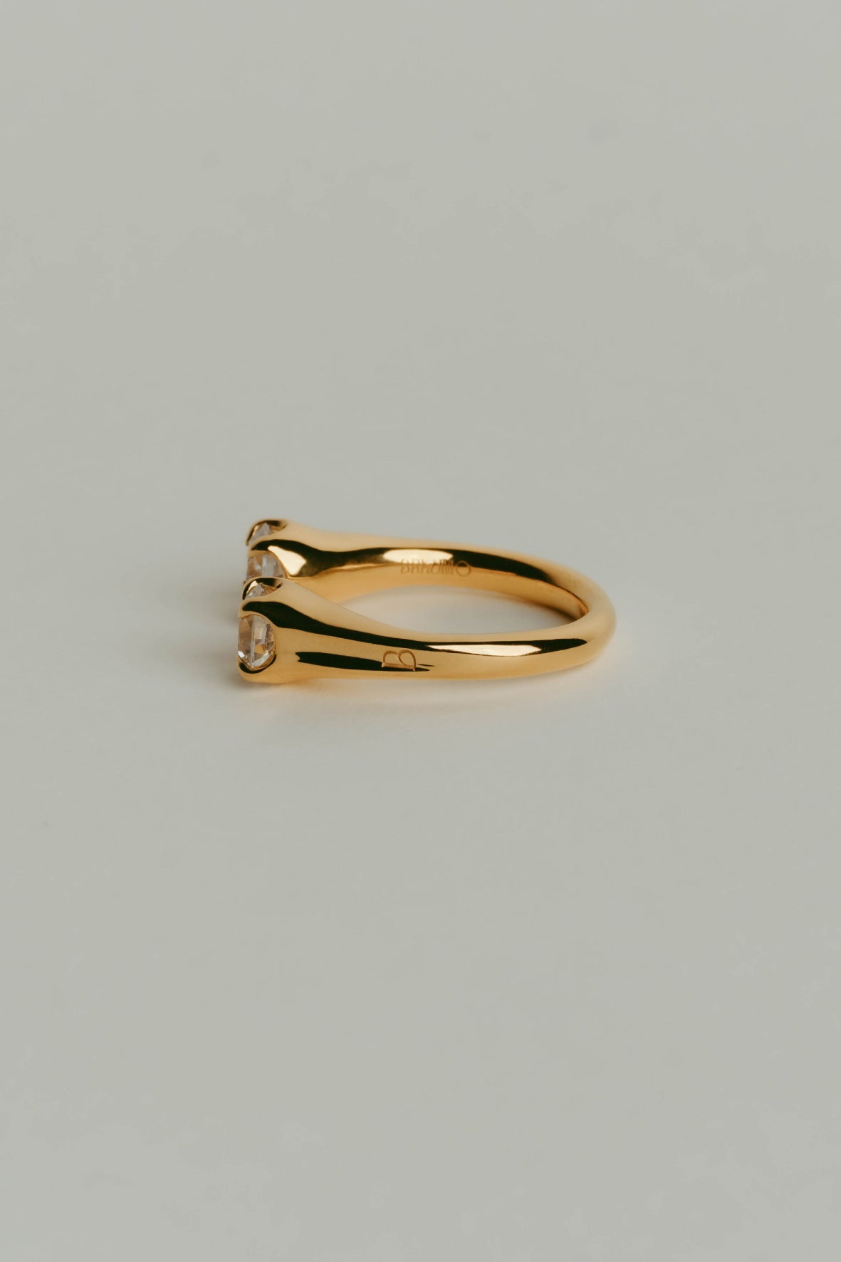 fork ring/(cz)(silver/gold)