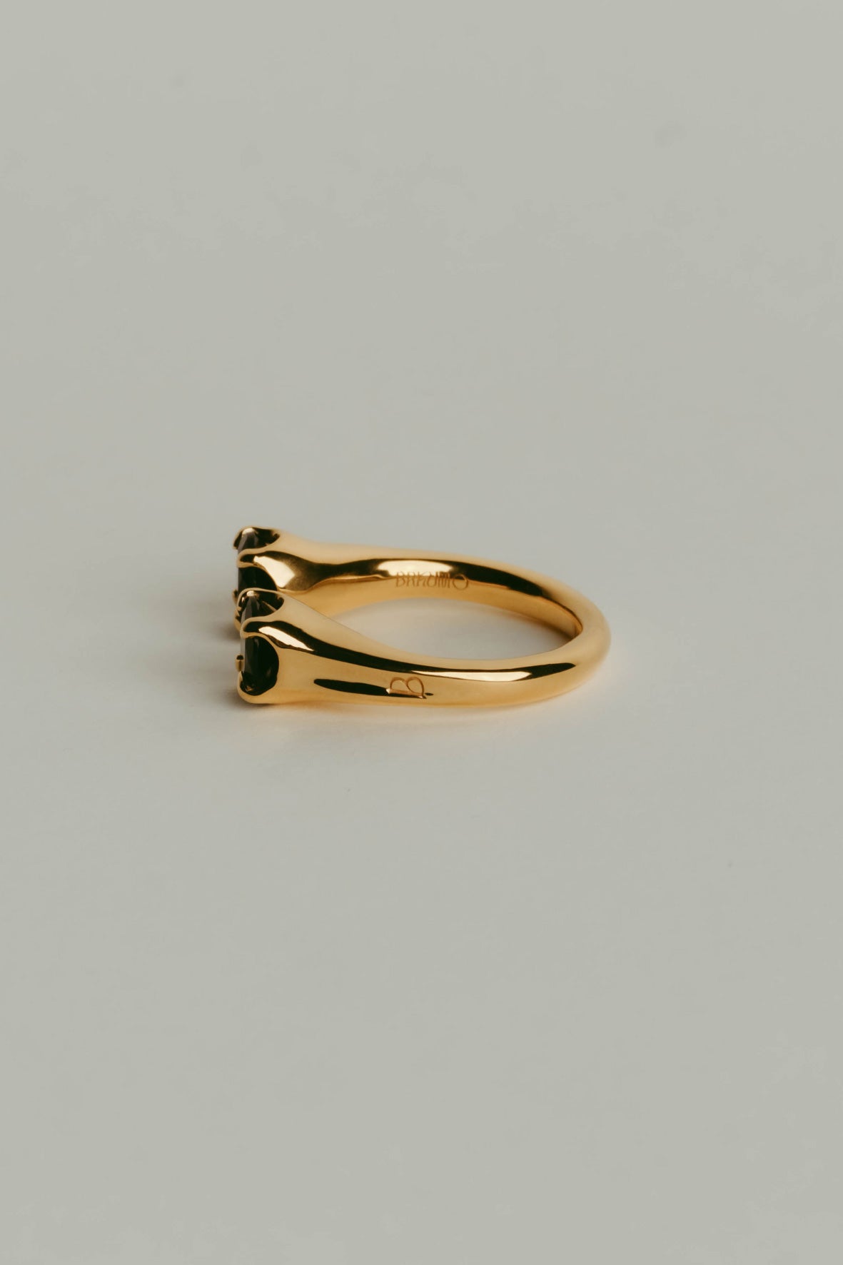 fork ring(onyx)(silver/gold)