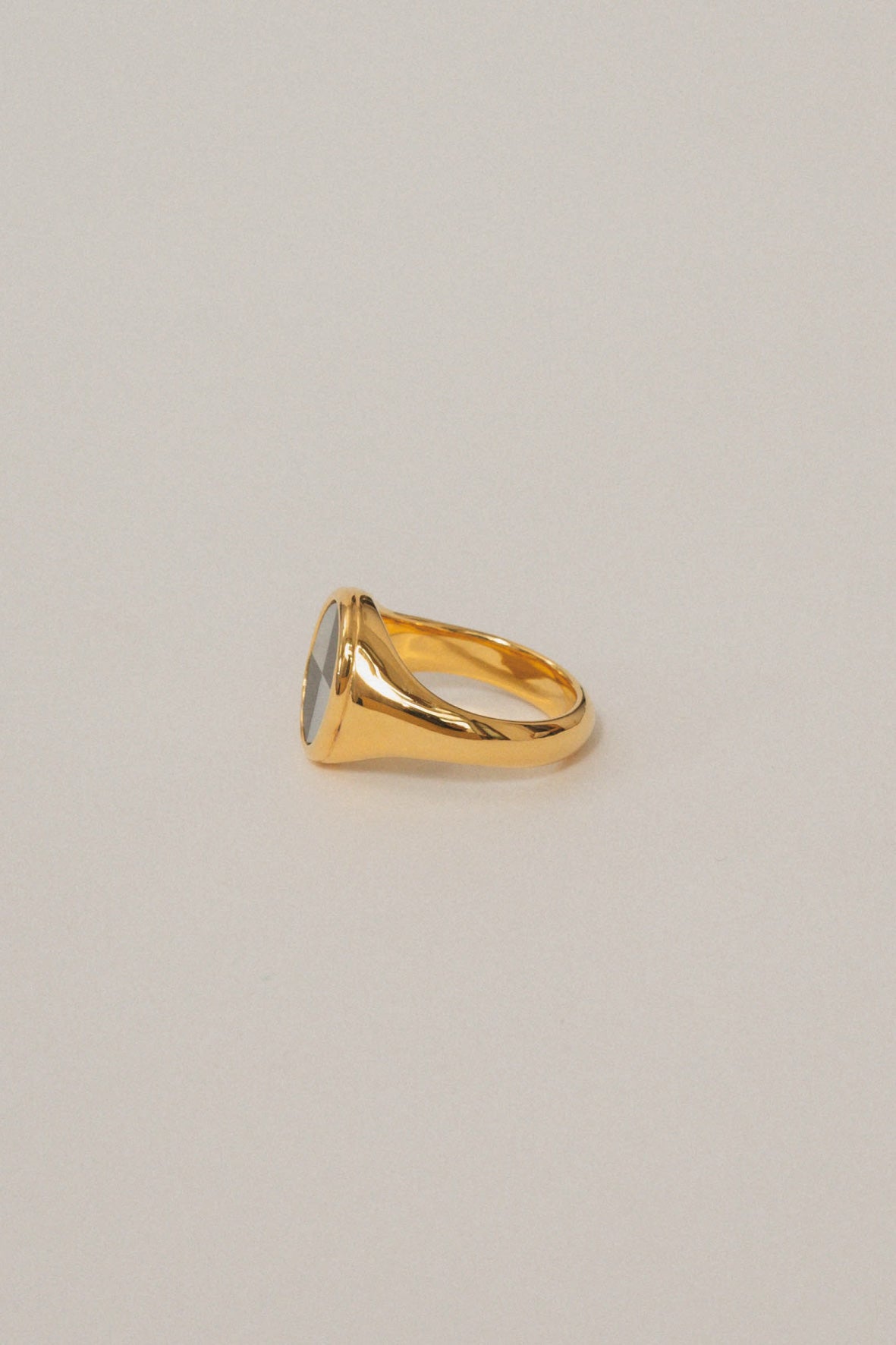 onyx × shell ring(silver/gold)