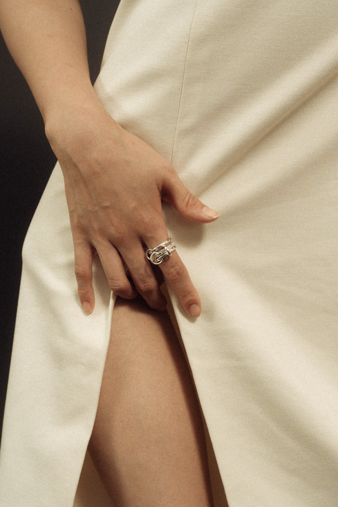 three row ring(silver/gold)