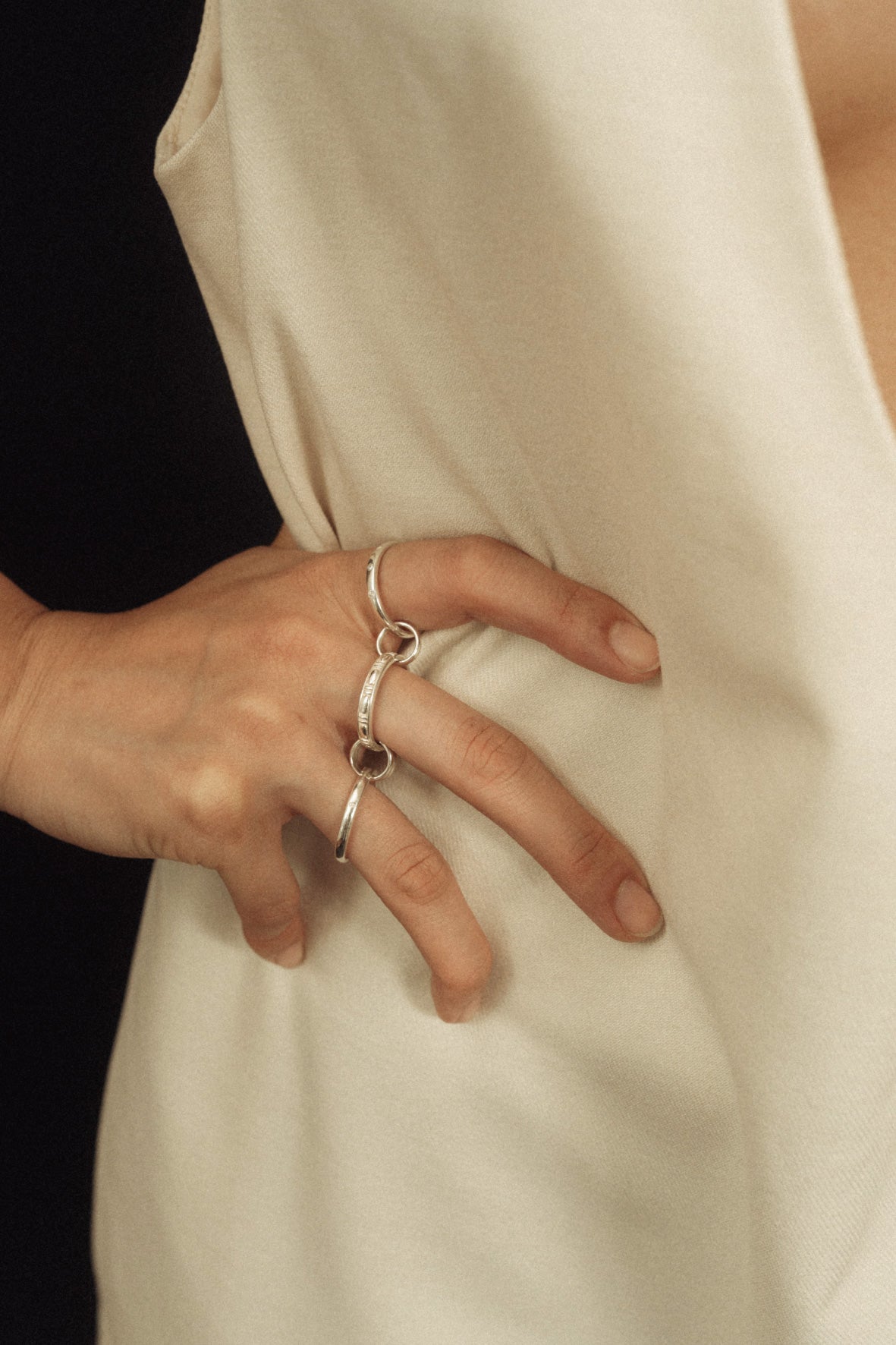 three row ring(silver/gold)