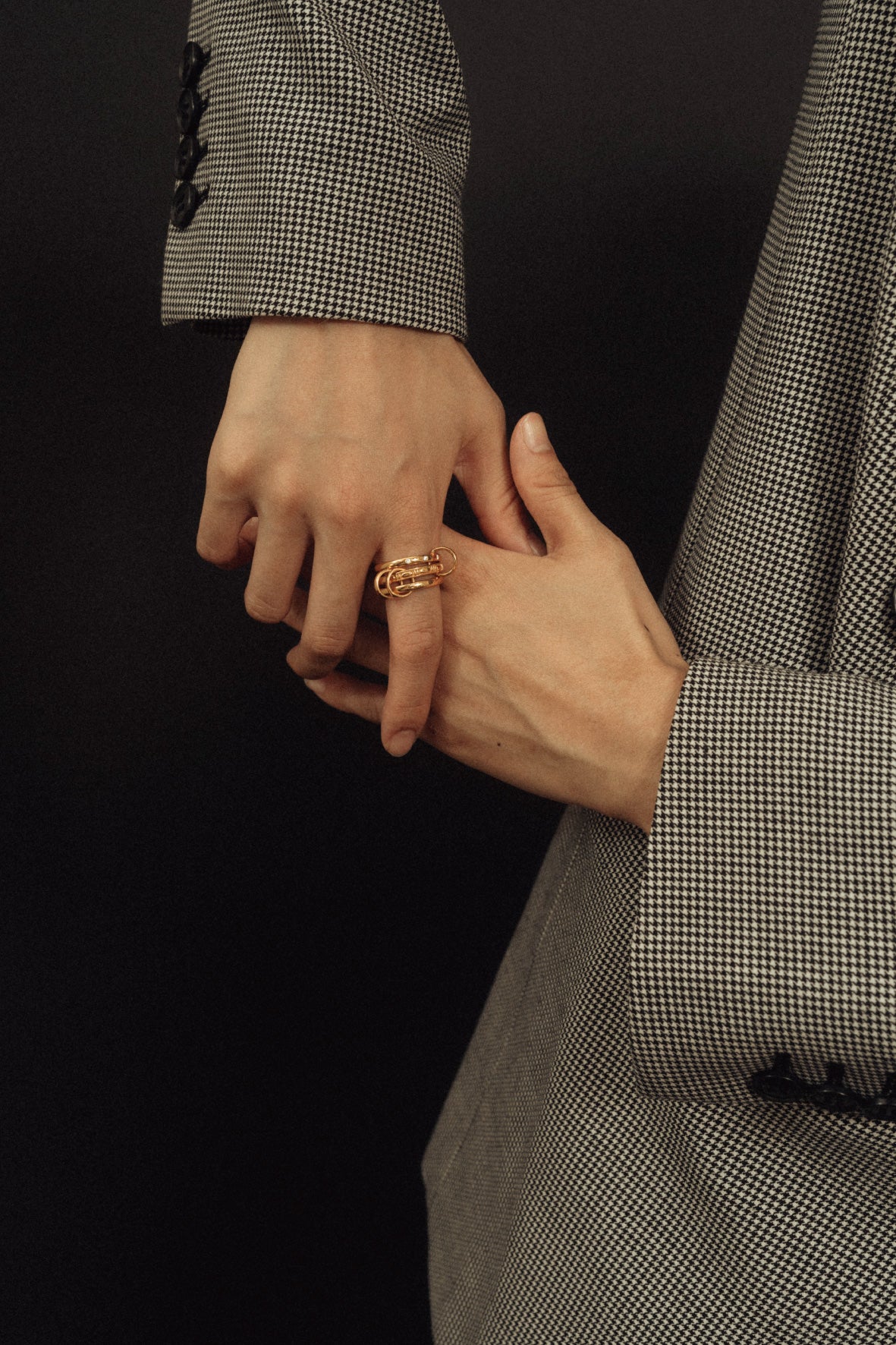 three row ring(silver/gold)