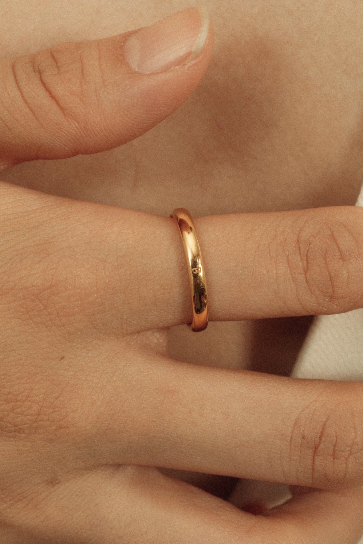 simple B ring(silver/gold)