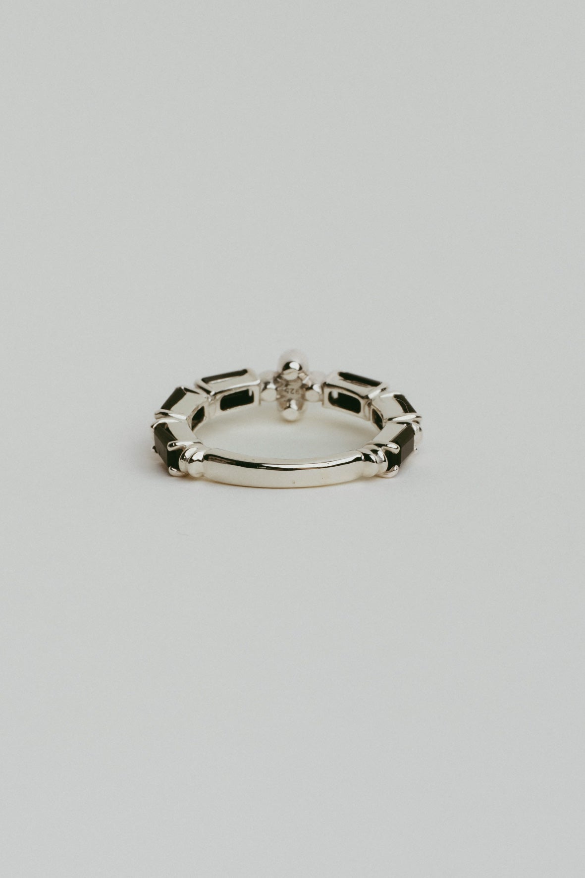 【受注販売】 flower ring/02(onyx)(silver/gold)