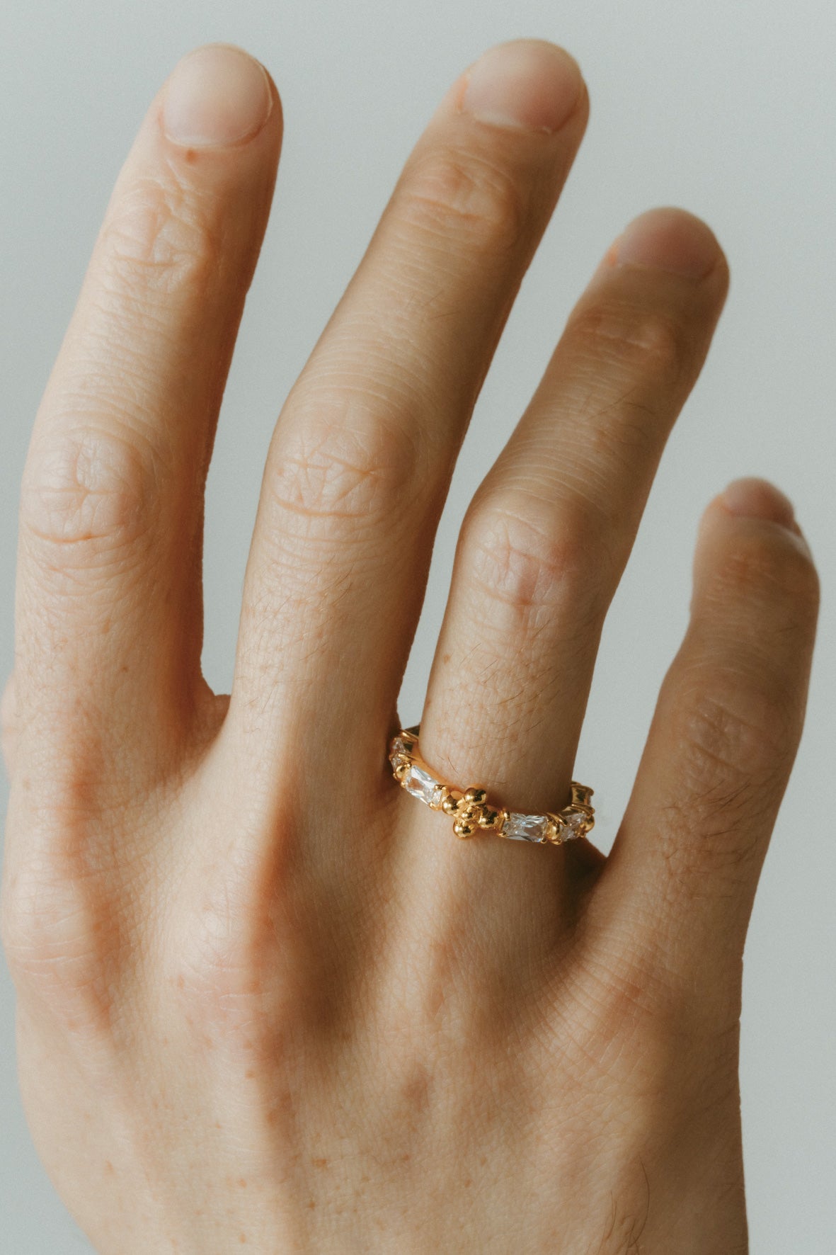 【受注販売】 flower ring/02(cz)(silver/gold)