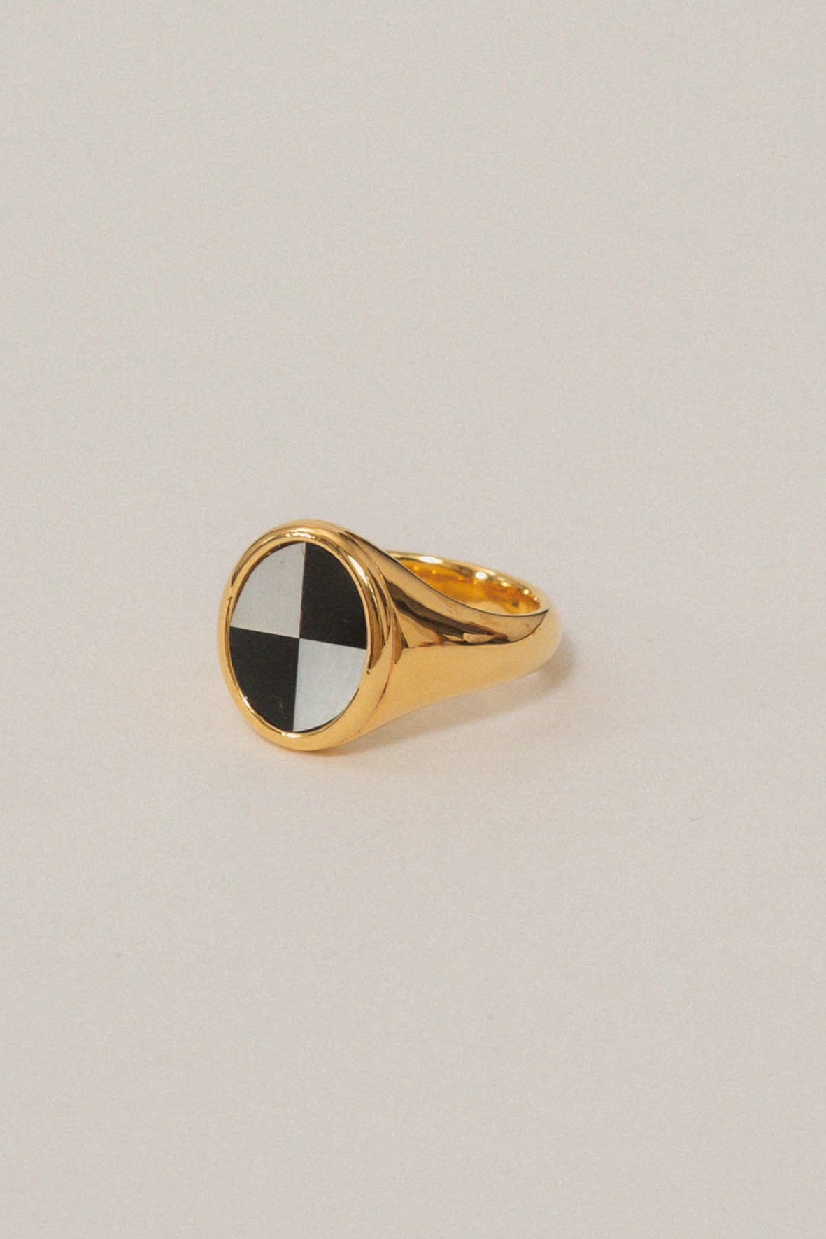 onyx × shell ring(silver/gold)
