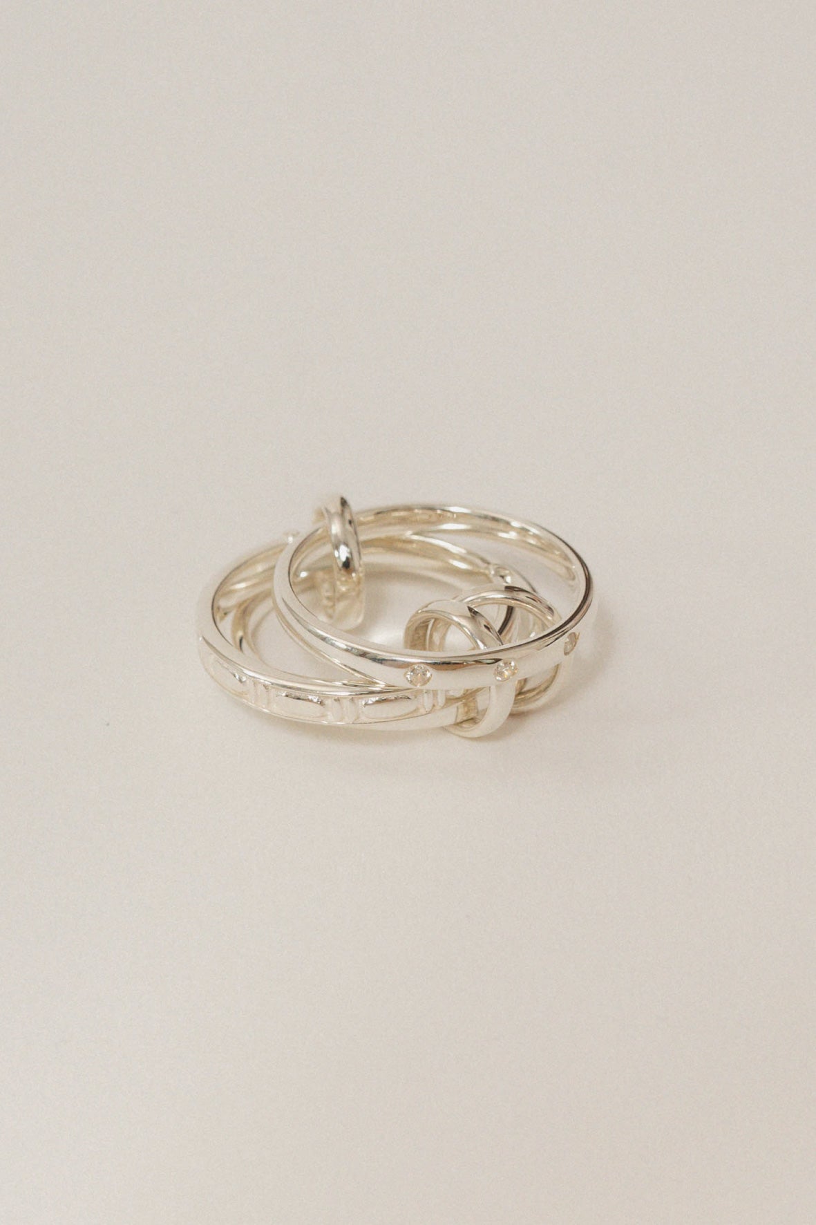 three row ring(silver/gold)