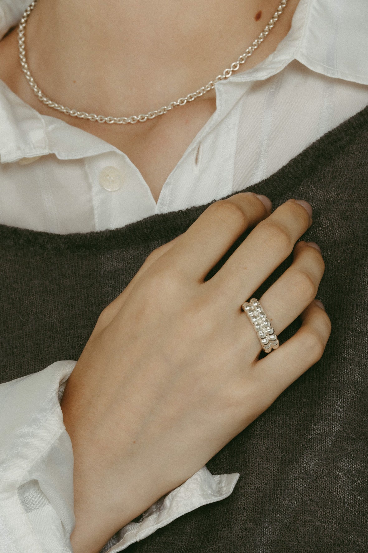 【受注販売】omochi ring(silver/gold)