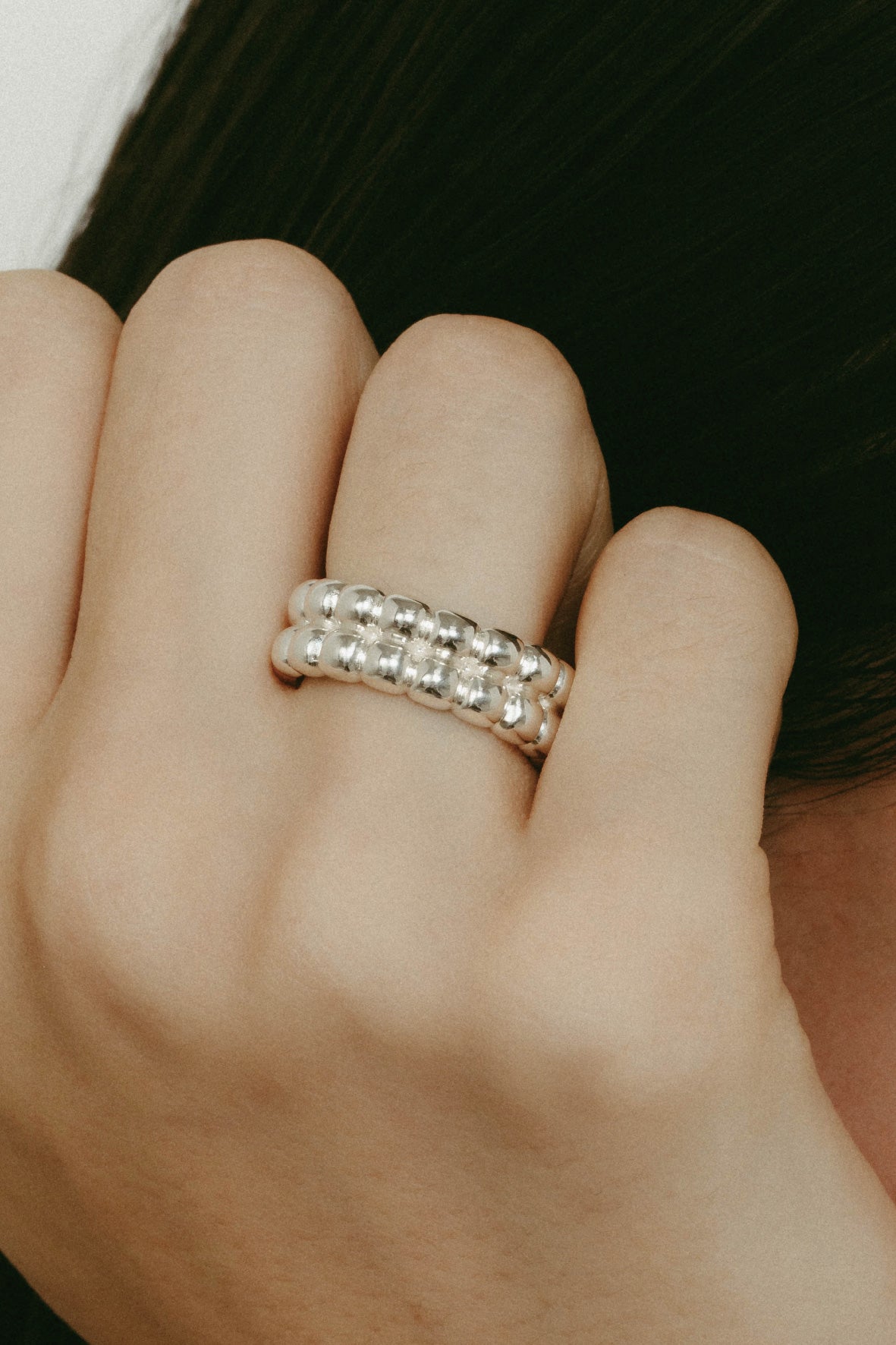 【受注販売】omochi ring(silver/gold)