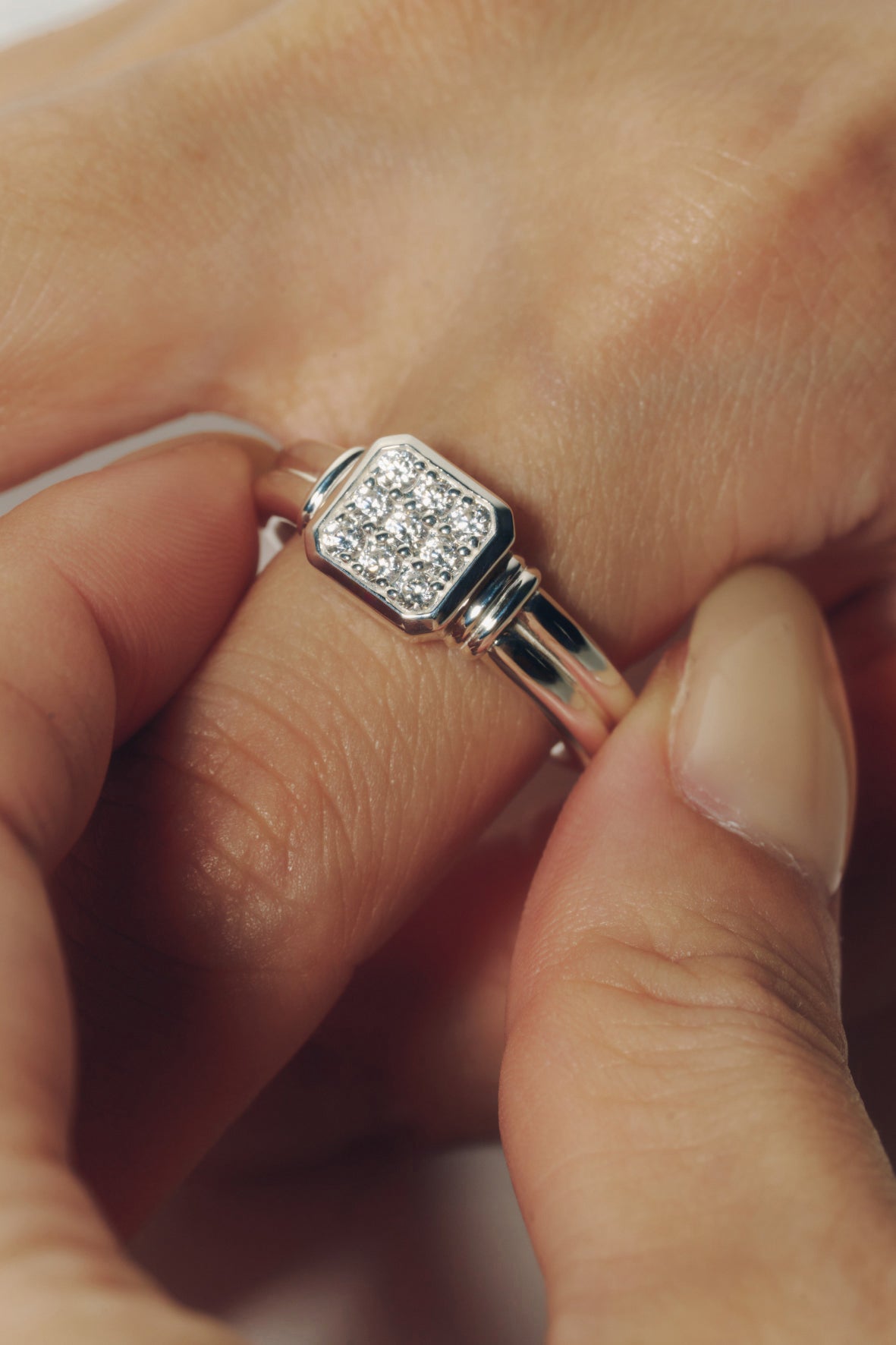 【店舗用】frame ring(cz)(silver/gold)