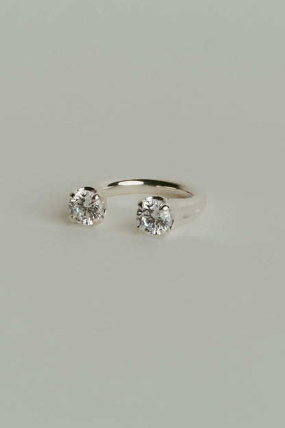 【受注商品】fork ring(cz)(silver/gold)