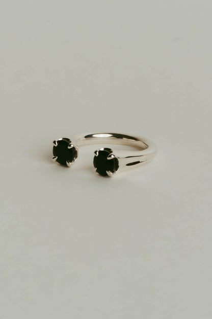 fork ring(onyx)(silver/gold)