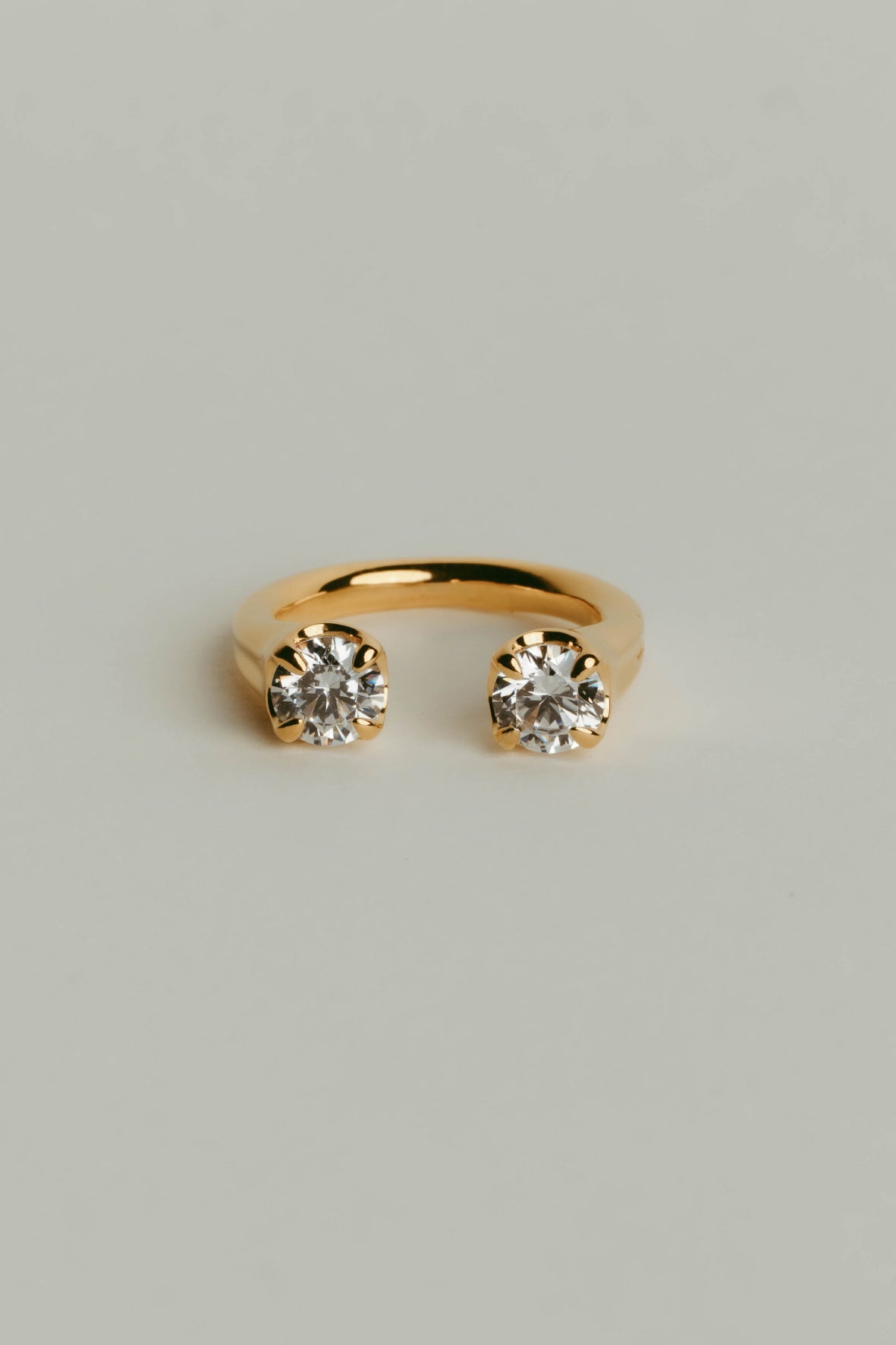 fork ring/(cz)(silver/gold)