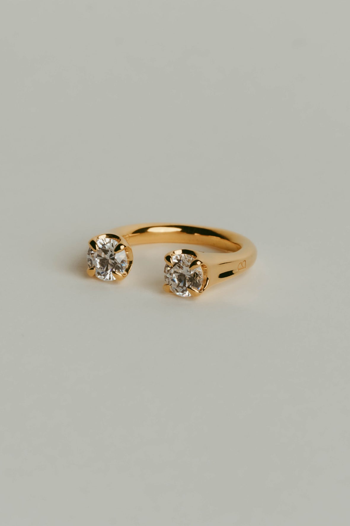 fork ring/(cz)(silver/gold)