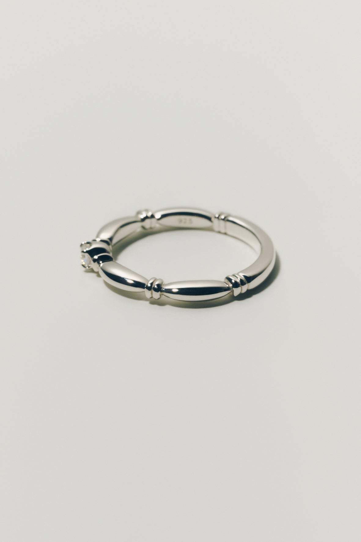 【受注商品】H link ring(cz)(silver/gold)