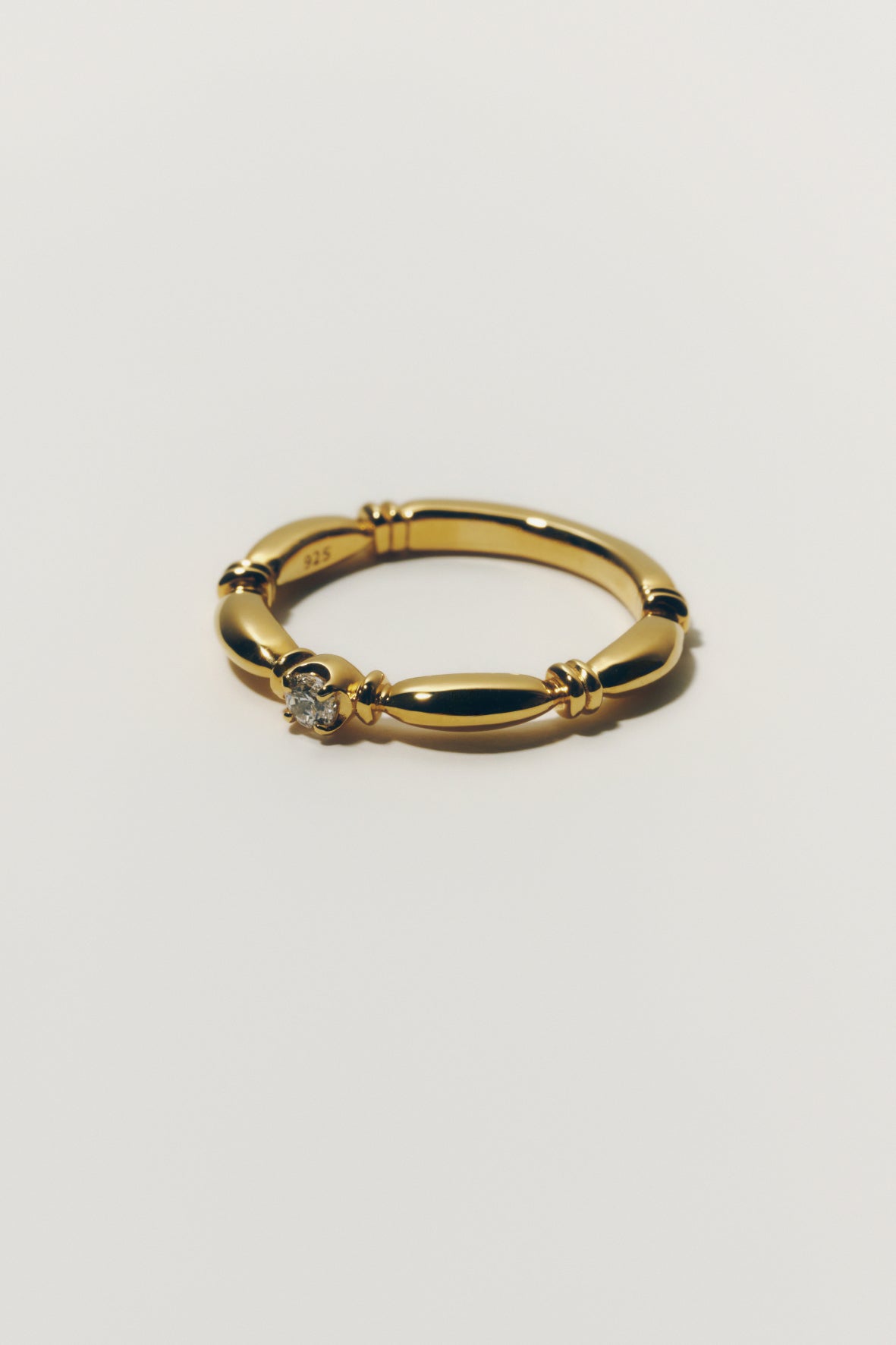 【受注商品】H link ring(cz)(silver/gold)
