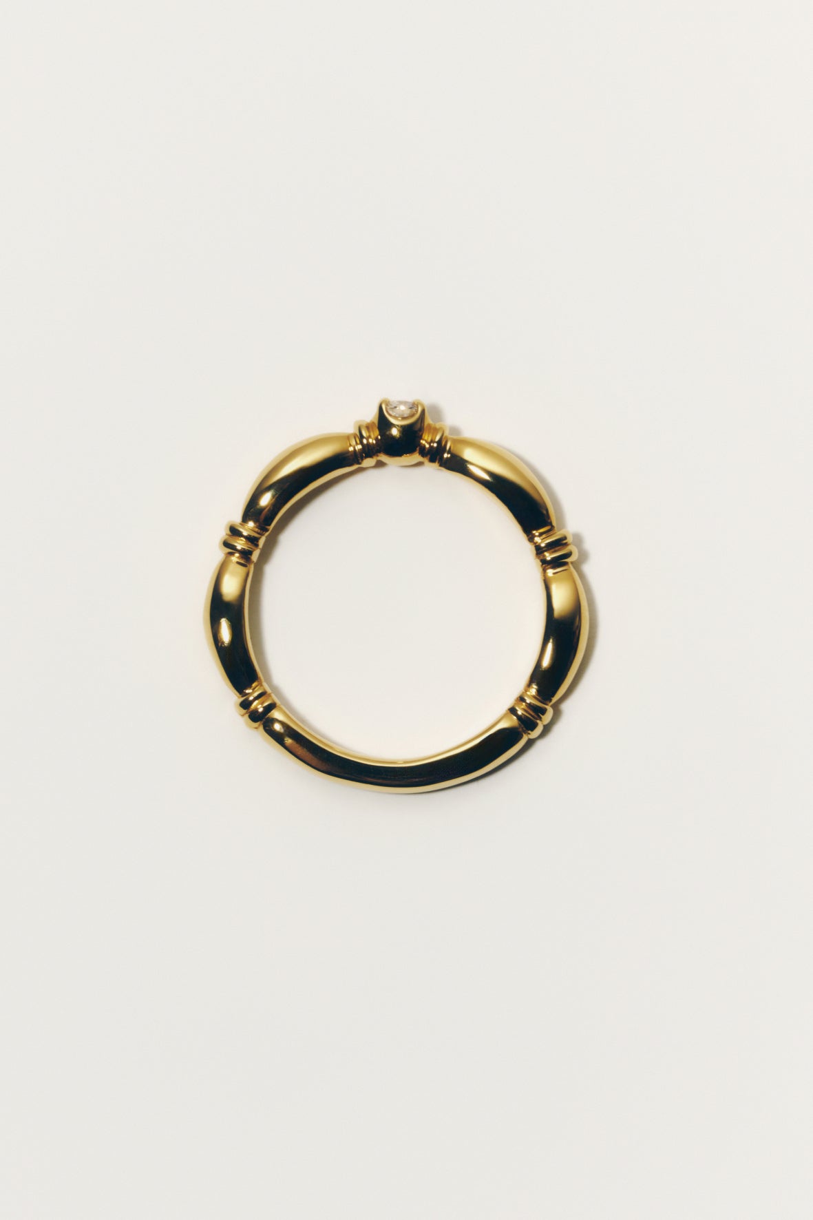 【受注商品】H link ring(cz)(silver/gold)