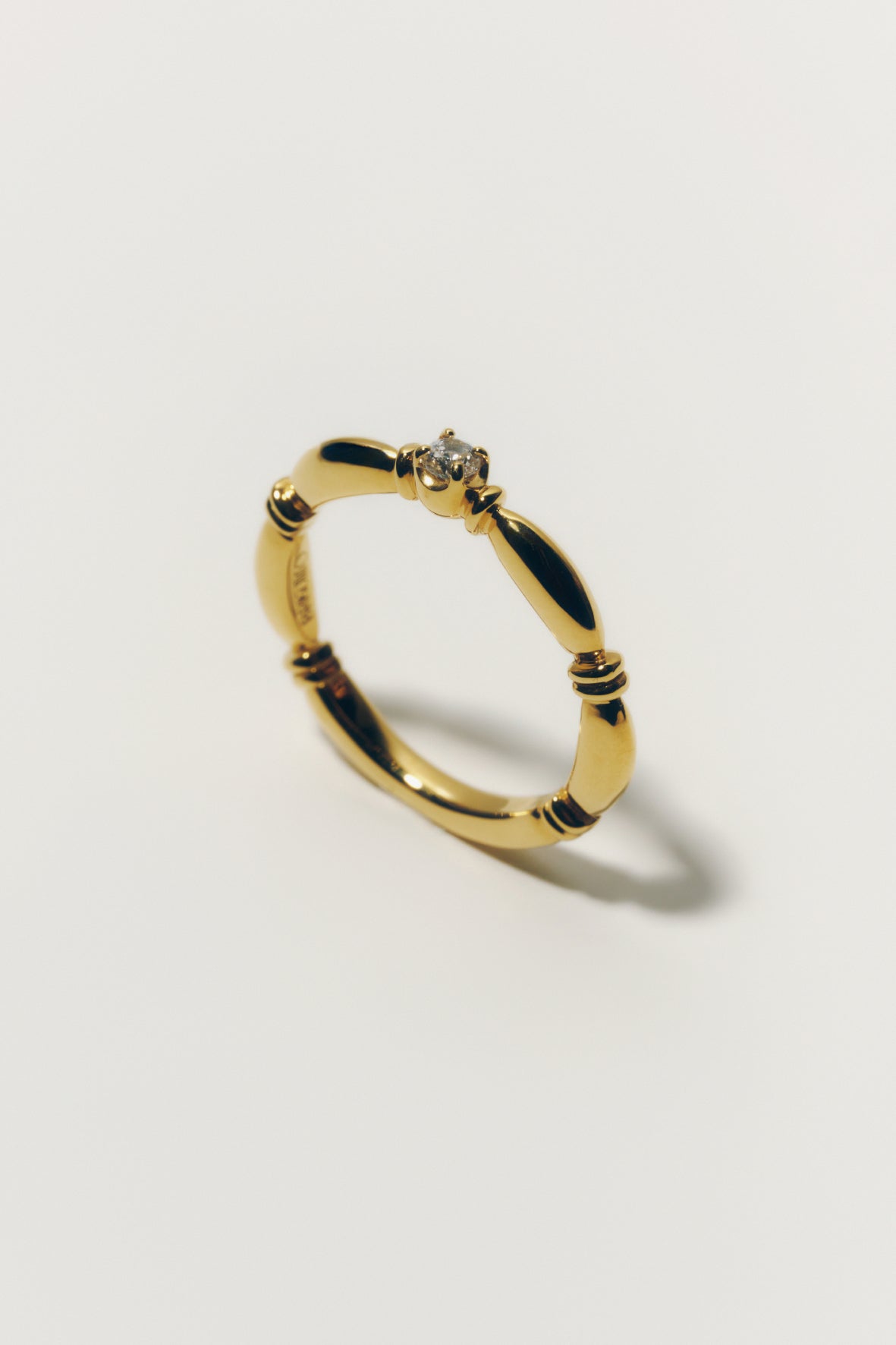 【受注商品】H link ring(cz)(silver/gold)