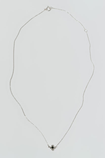 【受注商品】flower necklace/02(onyx)(silver/gold)