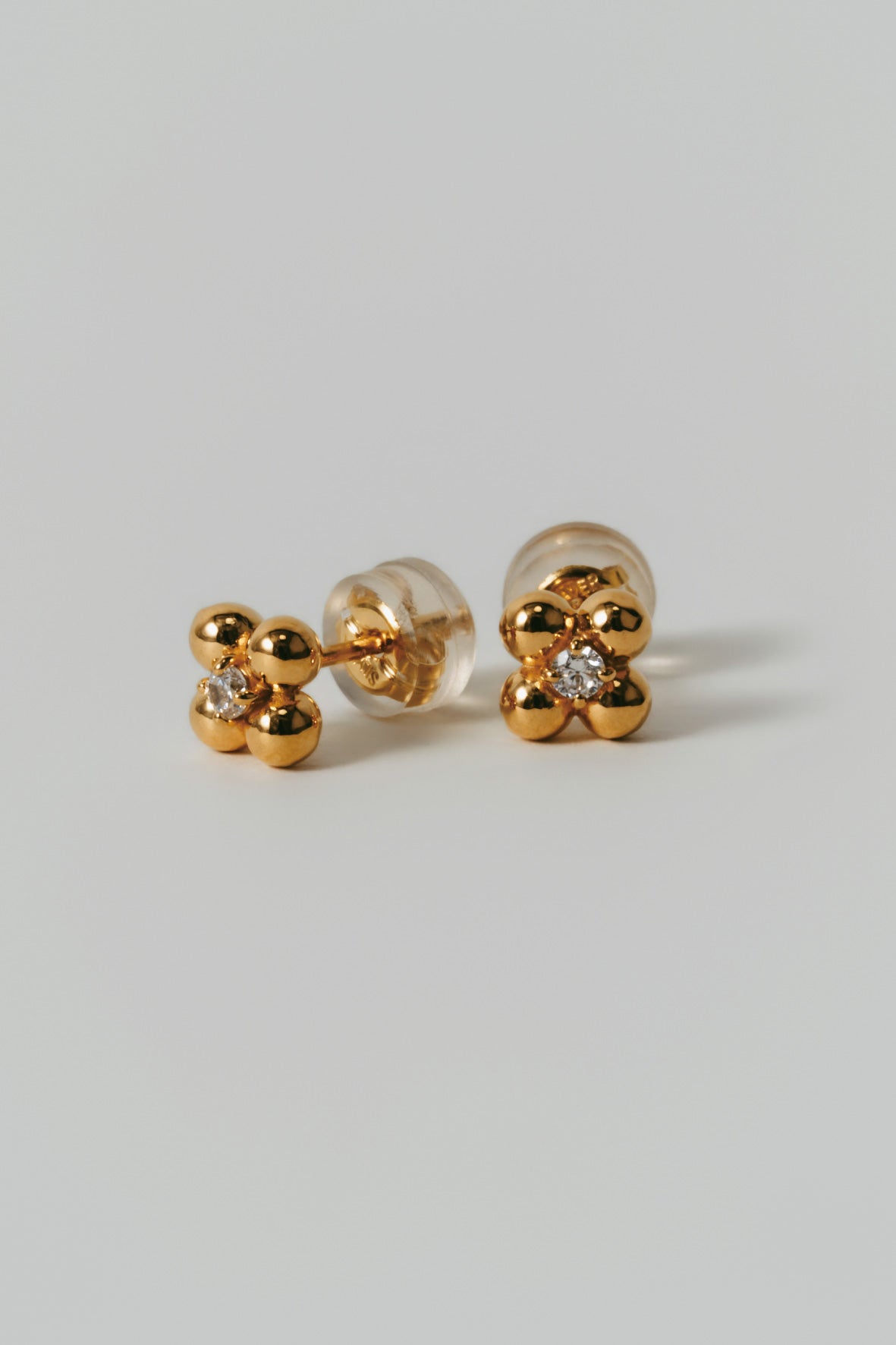 【受注販売】flower pierce /01(cz)(silver/gold)