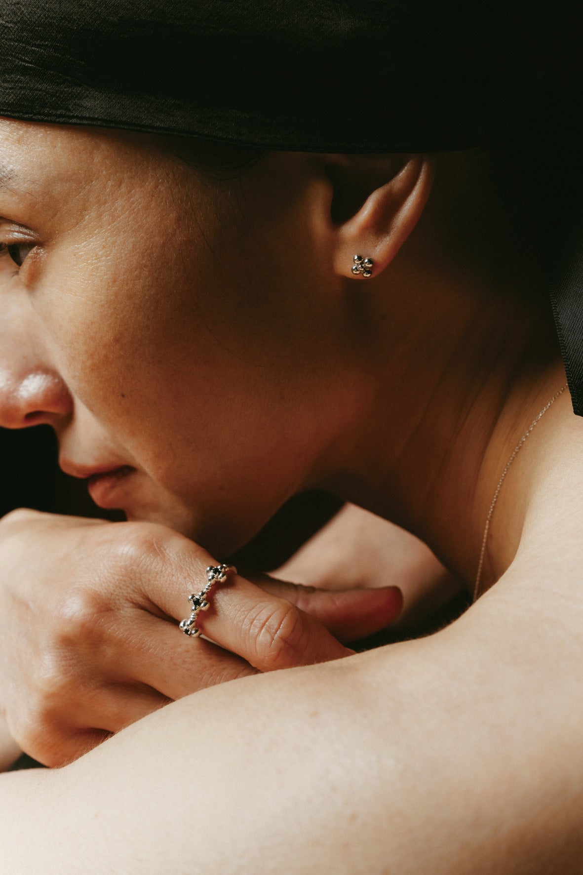 【受注販売】flower pierce/01(silver/gold)