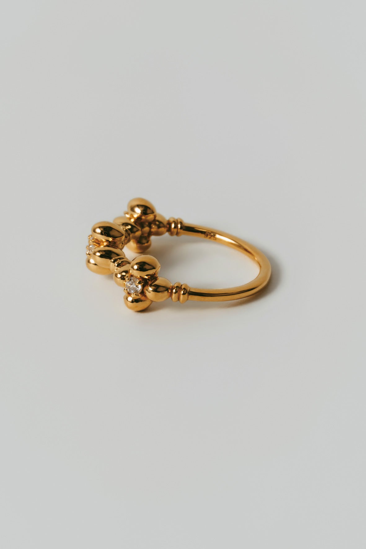 【受注商品】flower ring/03(cz)(silver/gold)