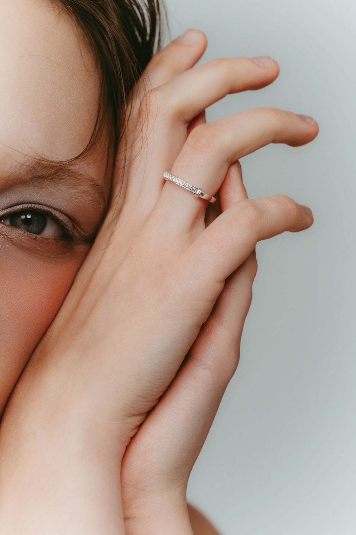 【受注販売】HR ring(cz)(silver/gold)