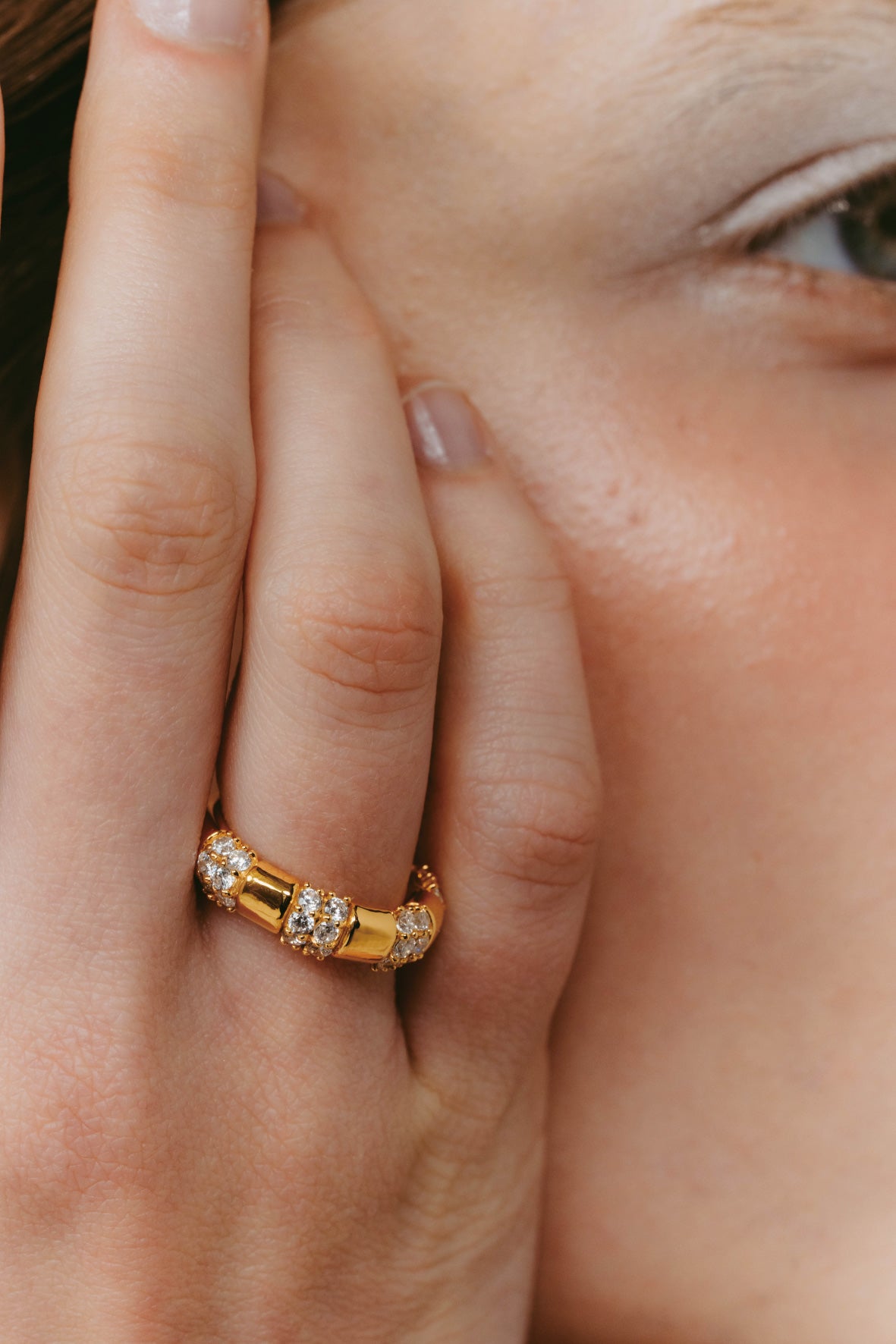 【受注販売】unit ring(cz)(silver/gold)