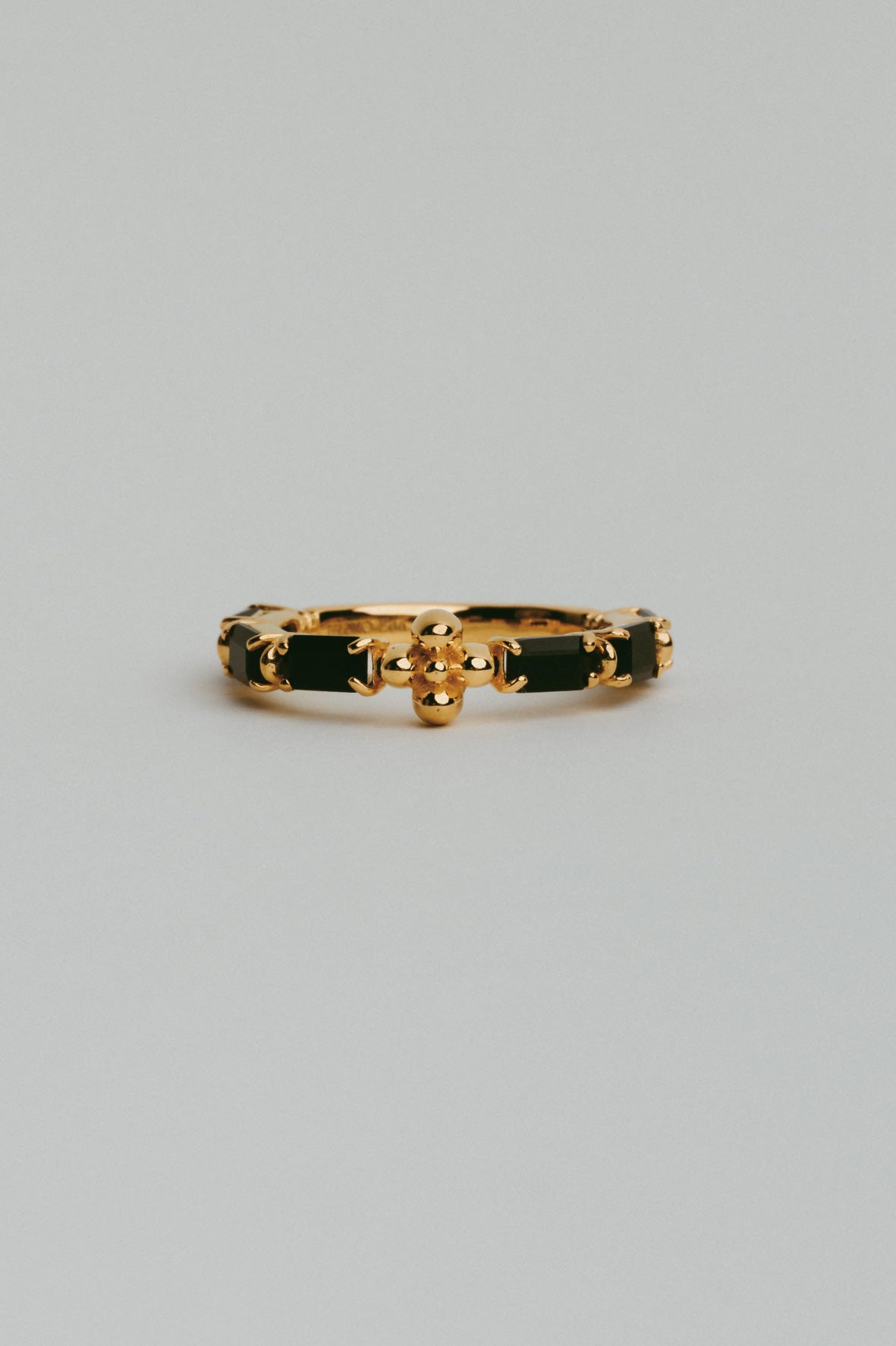 【受注販売】 flower ring/02(onyx)(silver/gold)