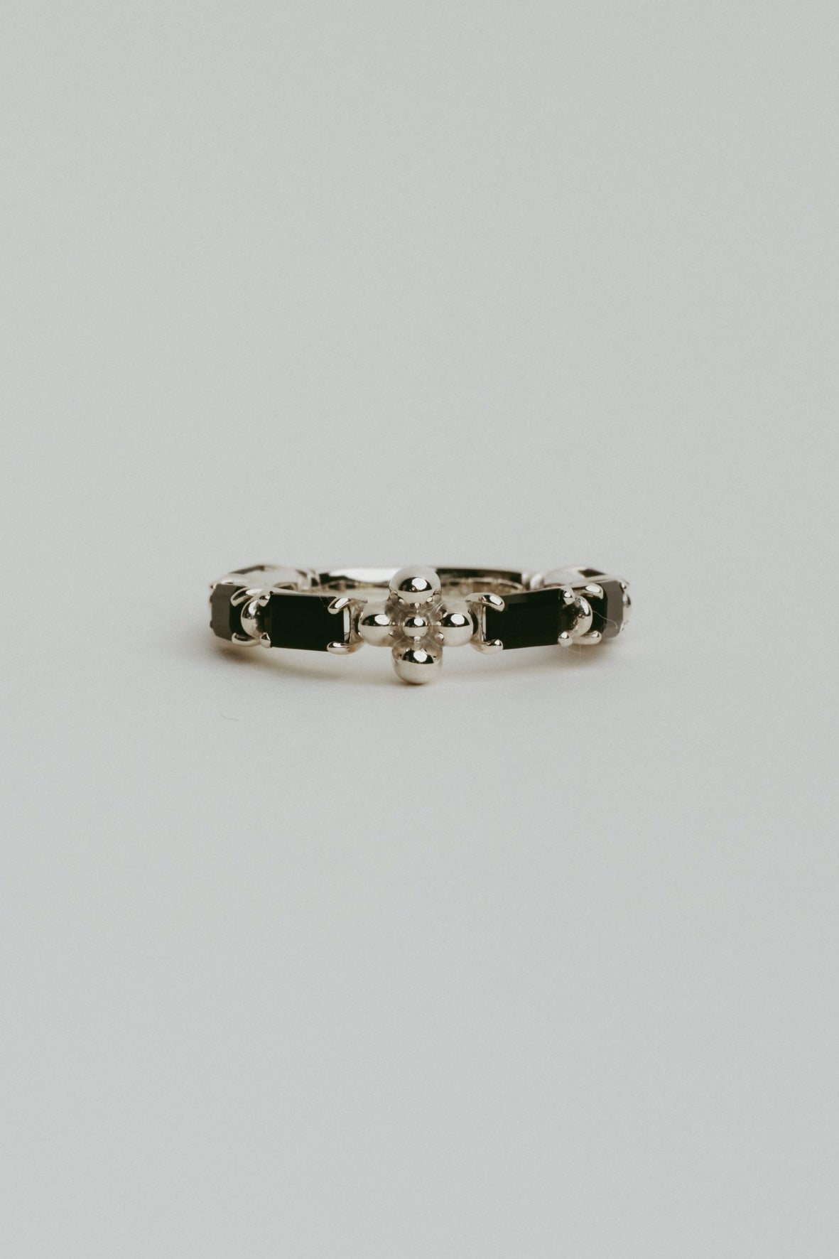 【受注販売】 flower ring/02(onyx)(silver/gold)
