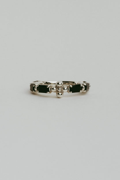 【受注販売】 flower ring/02(onyx)(silver/gold)