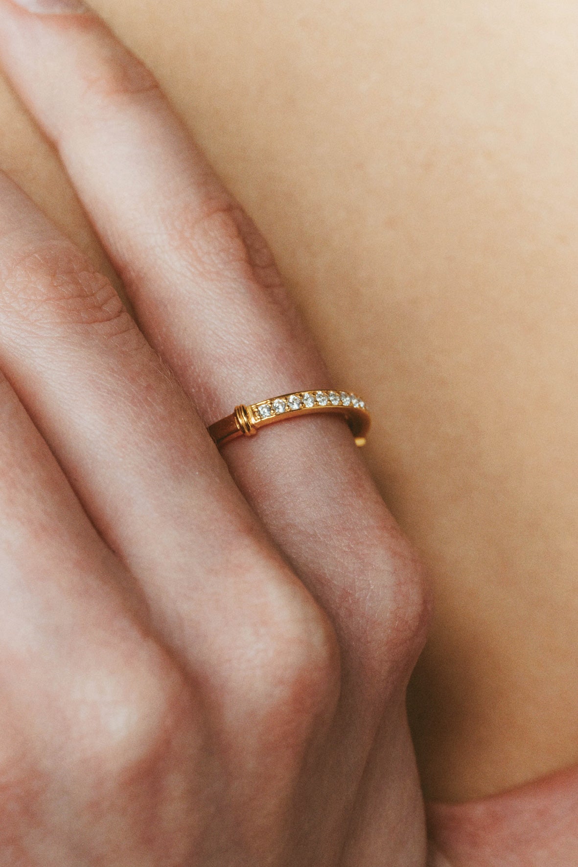 【受注販売】HR ring(cz)(silver/gold)