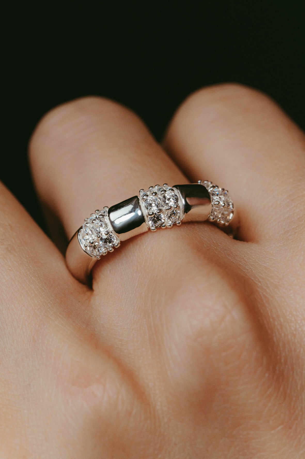 【受注販売】unit ring(cz)(silver/gold)