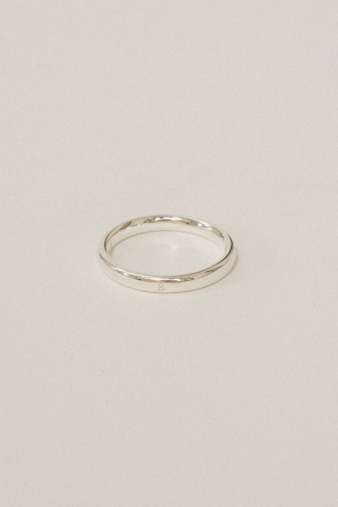 simple B ring(silver/gold)