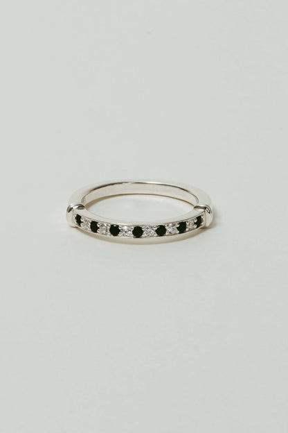 【受注販売】HR ring(cz×onyx)(silver/gold)