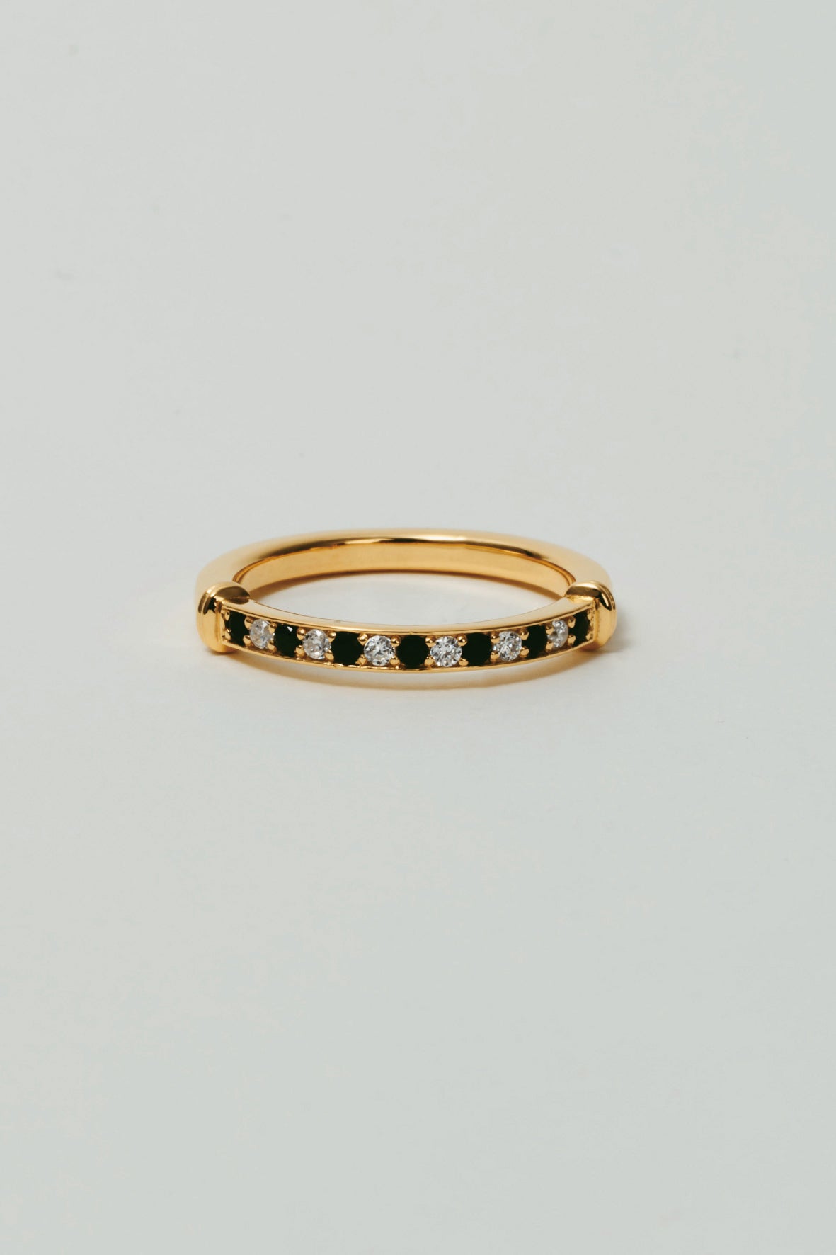 【受注販売】HR ring(cz×onyx)(silver/gold)