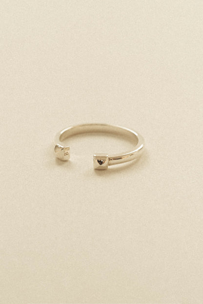 two studs ring(silver/gold)