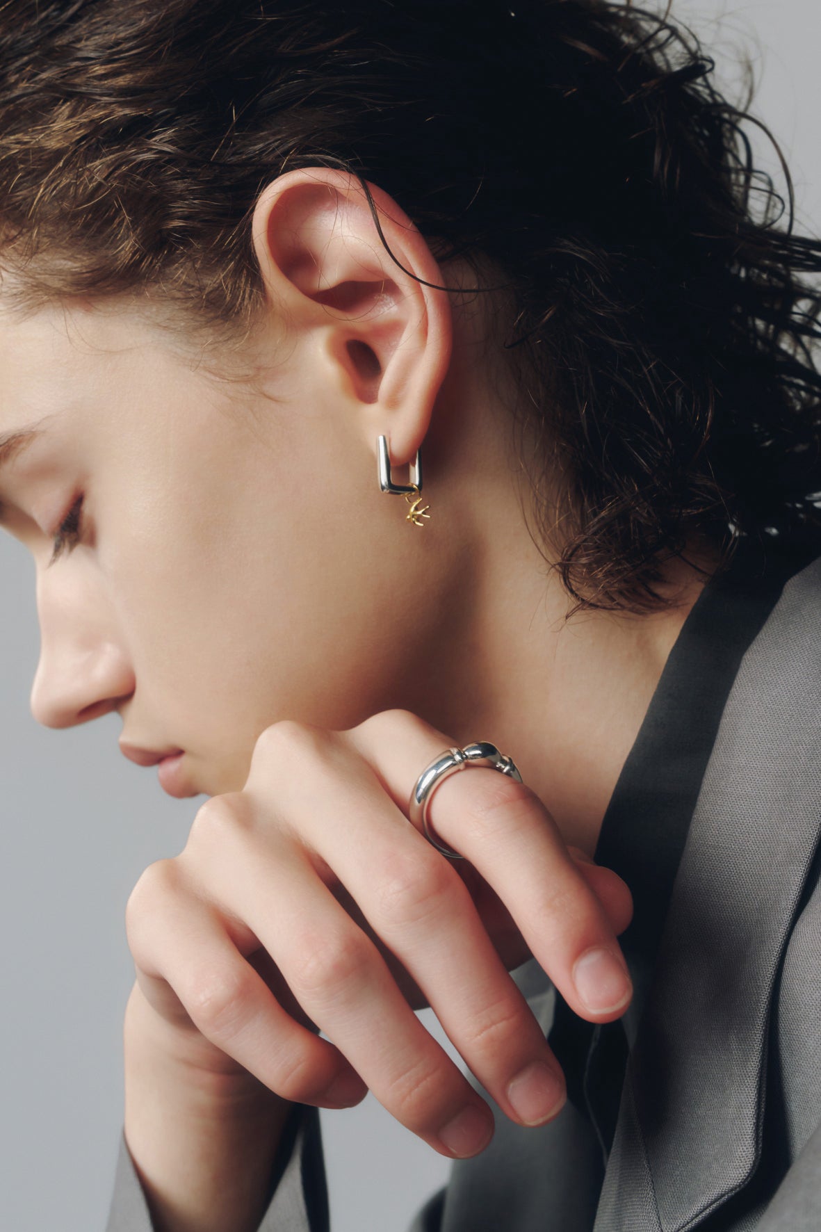 受注商品】H ring(m)(silver/gold) | BRKUMO