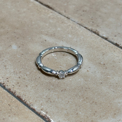 【受注商品】H link ring(cz)(silver/gold)