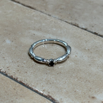 【受注商品】H link ring(onyx)(silver/gold)