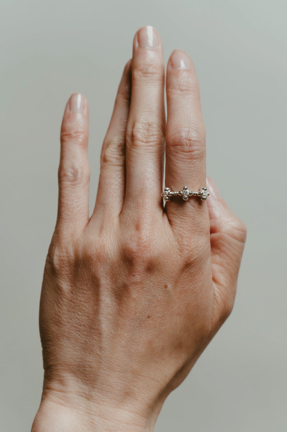 【受注商品】flower ring/03(cz)(silver/gold)