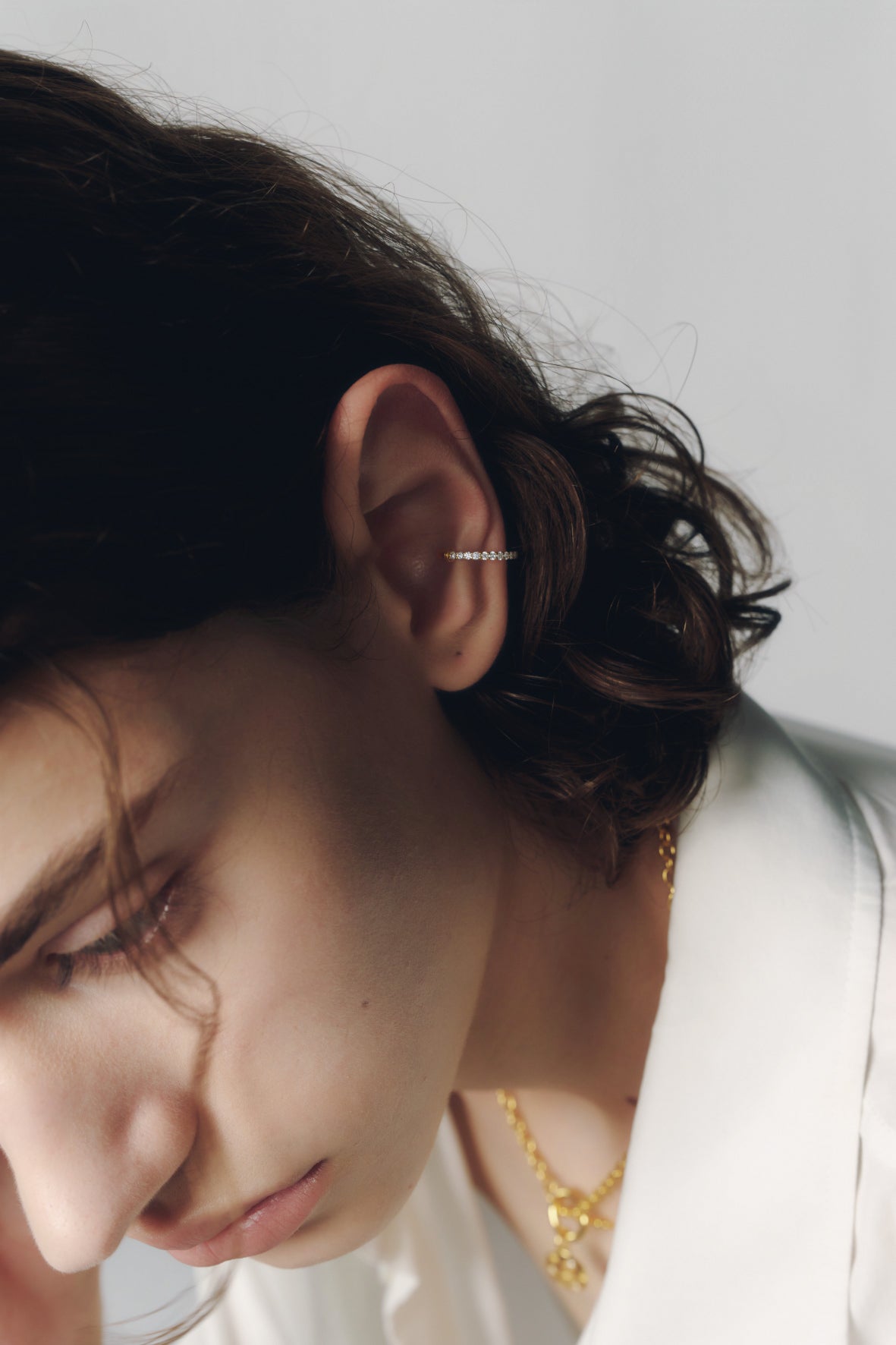 【受注商品】row ear cuff(cz)(silver/gold)