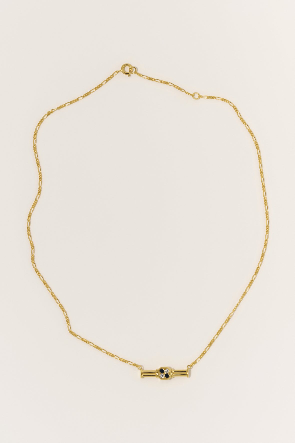 【受注商品】frame necklace(cz×onyx)(silver/gold)