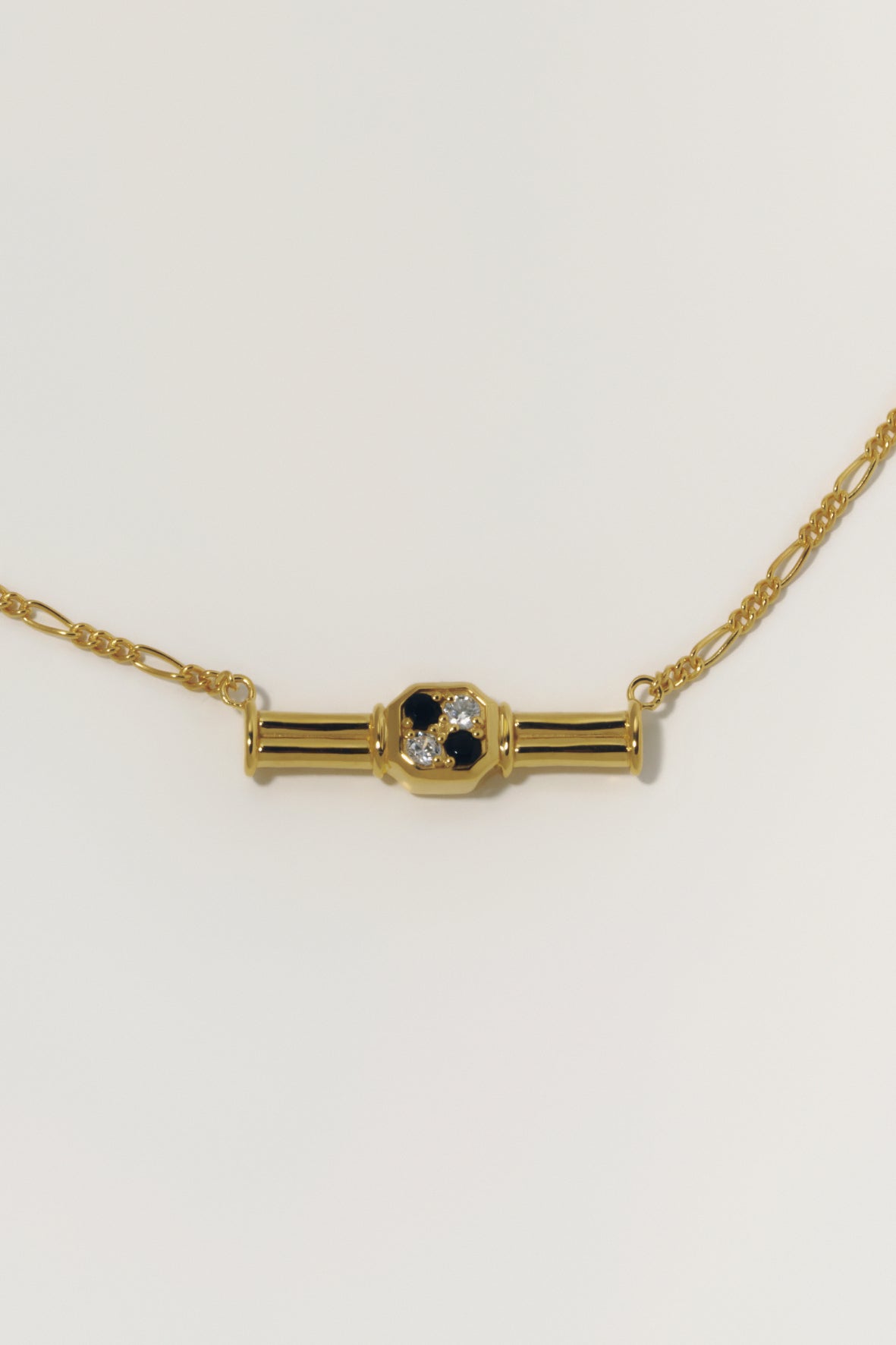 【受注商品】frame necklace(cz×onyx)(silver/gold)
