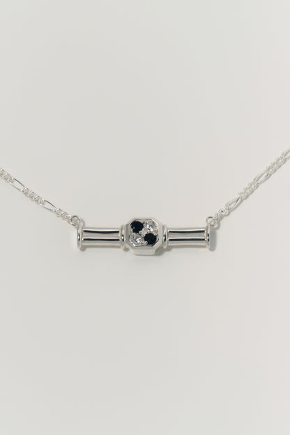 【受注商品】frame necklace(cz×onyx)(silver/gold)