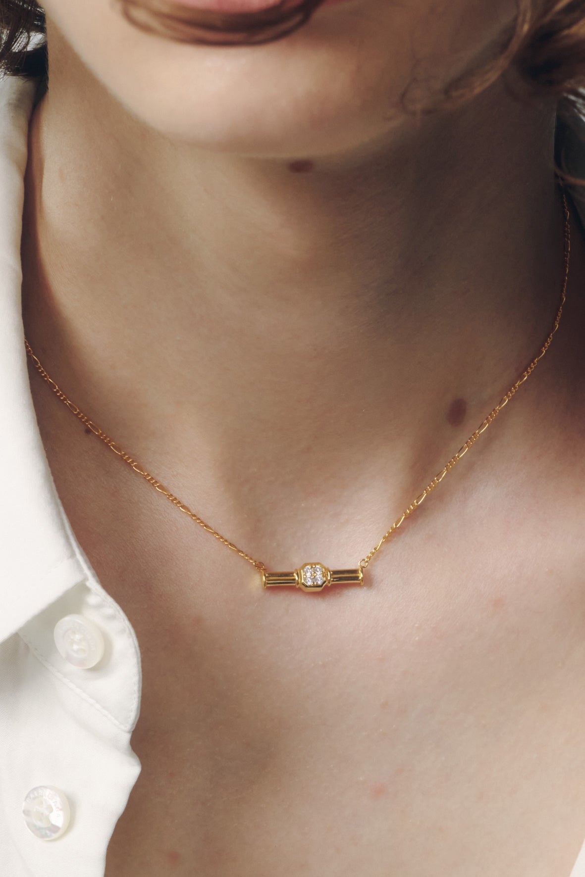 【店舗用】frame necklace(cz)(silver/gold)