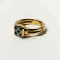 【受注商品】frame ring(cz×onyx)(silver/gold)