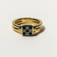 【受注商品】frame ring(cz×onyx)(silver/gold)