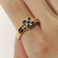 【受注商品】frame ring(cz×onyx)(silver/gold)