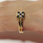 【受注商品】frame ring(cz×onyx)(silver/gold)